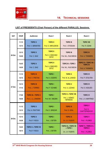 Parallel Sessions Timetable - Universidad de Cantabria