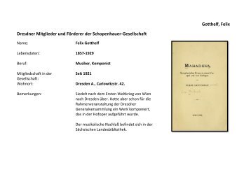 Gotthelf, Felix Dresdner Mitglieder und FÃ¶rderer der ... - Webable.de