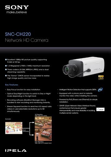 SNC-CH220 - Sony Professional Solutions Asia Pacific