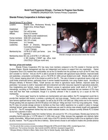 P4P Case Study, Ethiopia, Farmers - WFP Remote Access Secure ...