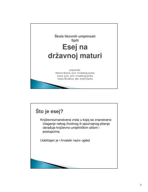 Kako napisati esej na DrÅ¾avnoj maturi