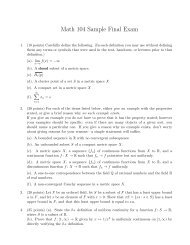 Math 104 Sample Final Exam - bSpace