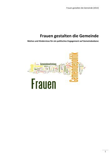 "Frauen gestalten die Gemeinde" - Auswertung der ... - Vorarlberg