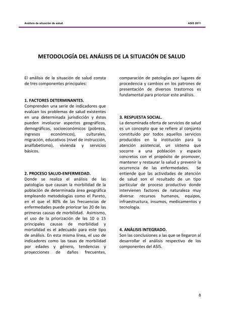 metodologÃ­a del anÃ¡lisis de la situaciÃ³n de salud - Instituto Nacional ...