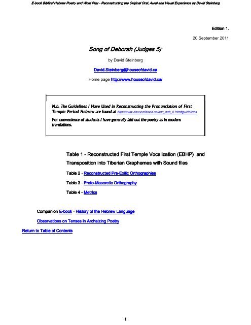 Reconstructed Late First Temple Orthography and Vocalization