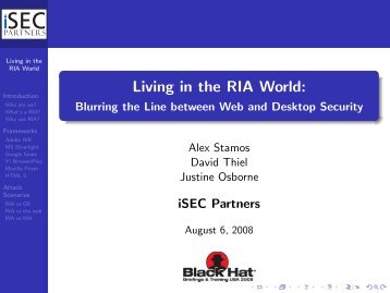 Living in the RIA World: - Blurring the Line between ... - iSEC Partners