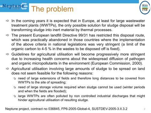 Sustainable sludge handling - EU Project Neptune