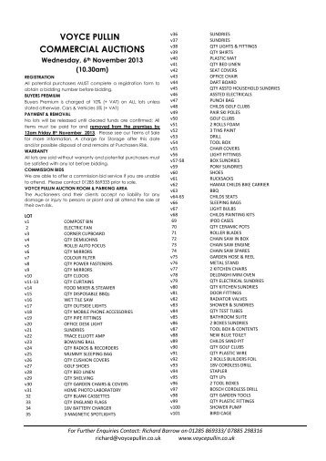 VOYCE PULLIN COMMERCIAL AUCTIONS