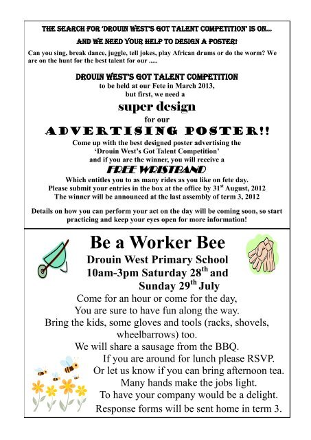 Newsletter June 27th 2012 - Drouin West Primary School