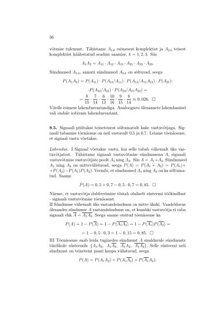 YMR0070, YMR3720 Tõenäosusteooria ja matemaatiline statistika