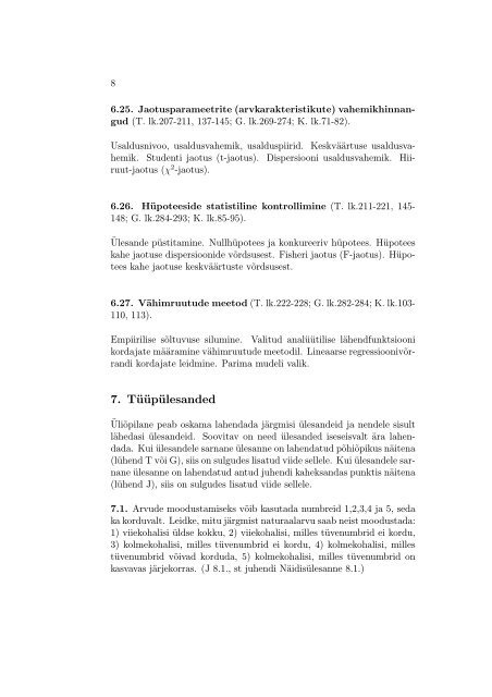 YMR0070, YMR3720 Tõenäosusteooria ja matemaatiline statistika