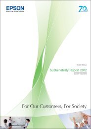 Epson Group Sustainability Report 2012 - Epson POS Printers