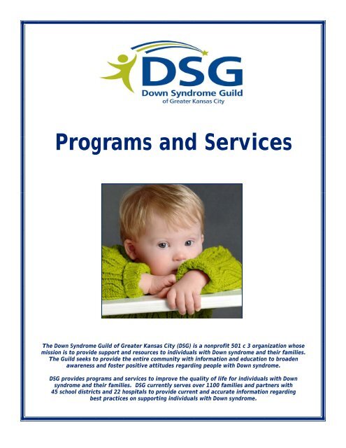 Programs and Services - Down Syndrome Guild of Greater Kansas ...