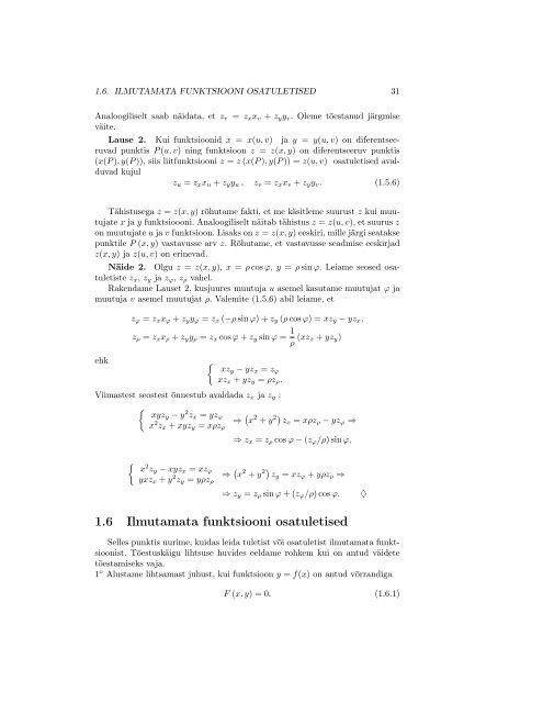 MATEMAATILINE ANALÜÜS II - Tallinna Tehnikaülikool