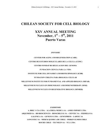 CHILEAN SOCIETY FOR CELL BIOLOGY XXV ANNUAL MEETING ...