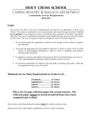 Community Service Verification Sheet 2010-2011 - Holy Cross School