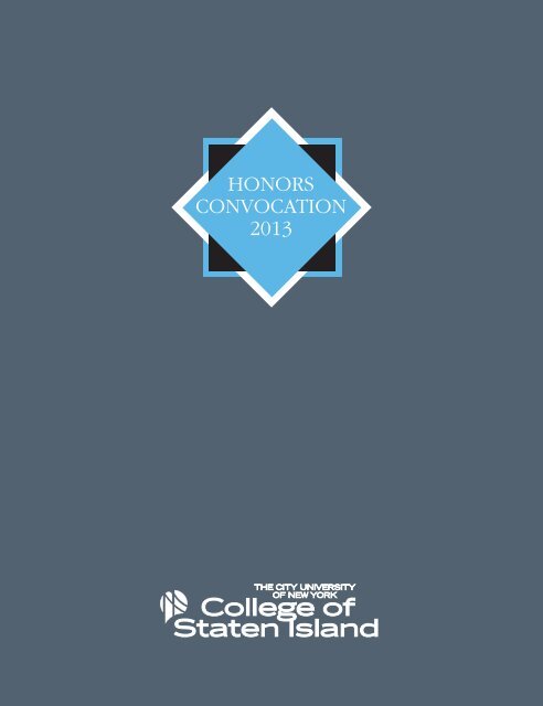 2013 Honor Convocation Program [PDF] - CSI Today