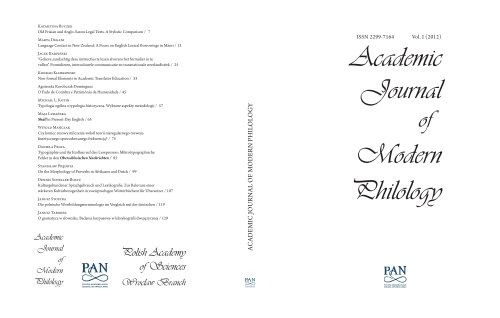 Academic Journal Modern Philology