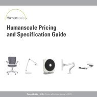 Humanscale Pricing and Specification Guide