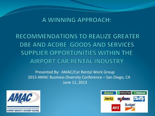 AMAC/Car Rental Work Group 2013 AMAC Business Diversity ...