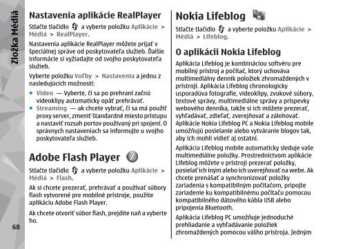 Nokia N95 8GB: Návod na použitie