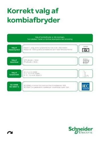 Korrekt valg af kombiafbryder - Schneider Electric