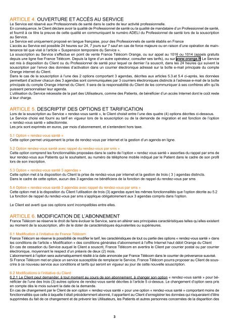 Conditions générales d'utilisation des options rendez-vous ... - Orange