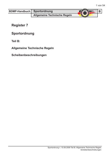 Register 7 Sportordnung Teil B