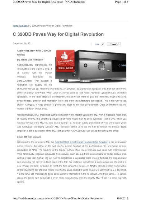 C 390DD Paves Way for Digital Revolution - 4Audio