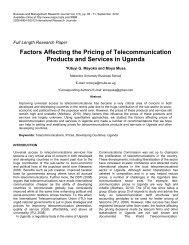 Factors Affecting the Pricing of Telecommunication Products and ...
