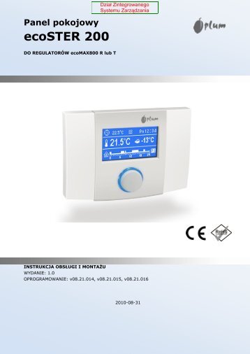 regulator pokojowy ecoSter 200 - instrukcja montaÃ…Â¼u i ... - Polmark