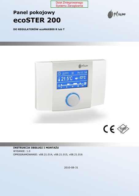 regulator pokojowy ecoSter 200 - instrukcja montaÃ…Â¼u i ... - Polmark