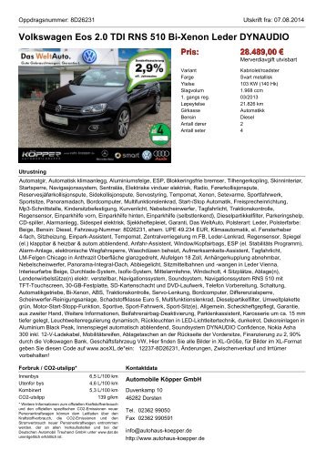 Fahrzeug-Exposé - Automobile Köpper GmbH