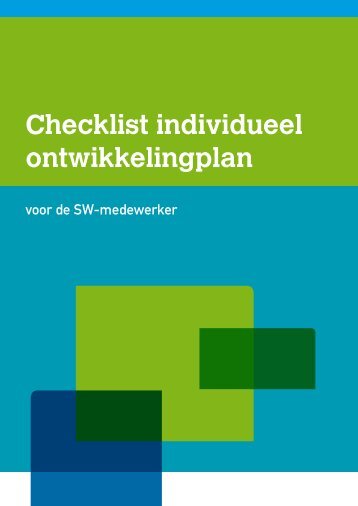 Checklist individueel ontwikkelingplan voor de SW ... - IOP - SBCM