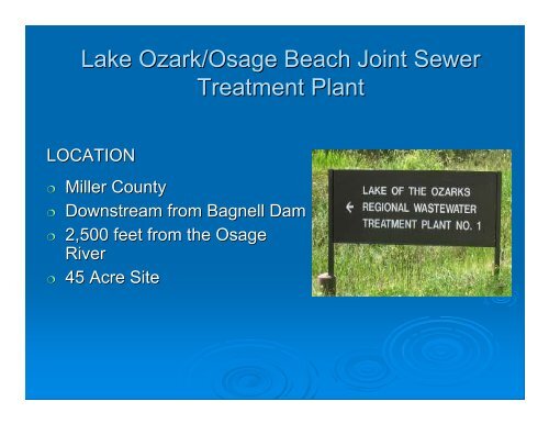 Lake Ozark/Osage Beach Joint Sewer Treatment Plant - Missouri ...