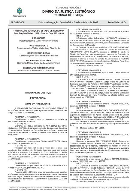 DIÁRIO DA JUSTIÇA • Quinta-feira, 12 de outubro de 2006