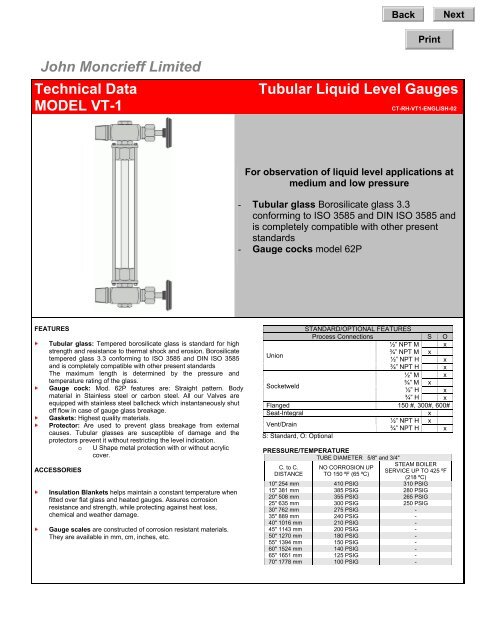 Tubular Gauges:NPT Fittings - John Moncrieff Ltd
