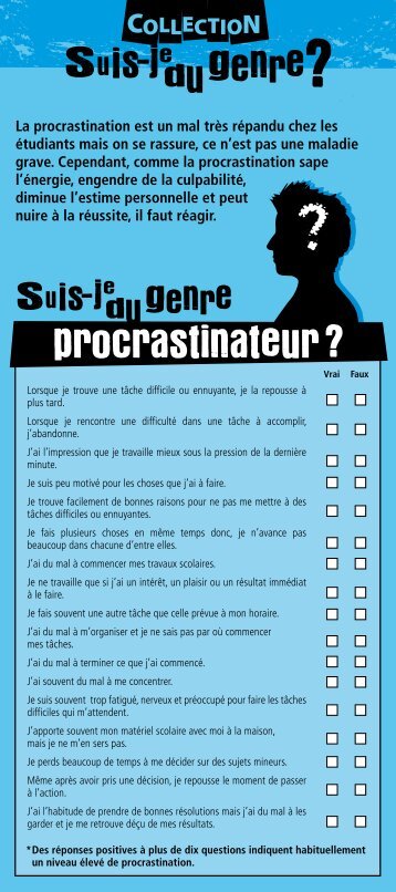 Suis-je du genre procrastinateur