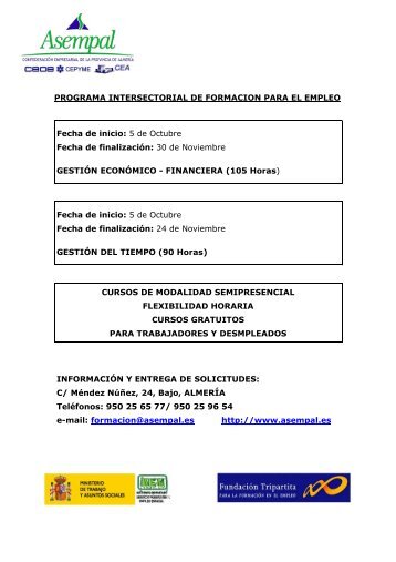 PROGRAMA INTERSECTORIAL DE FORMACION PARA ... - Asempal