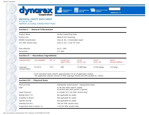 Dynarex-Alcohol Swabs/Prep Pads