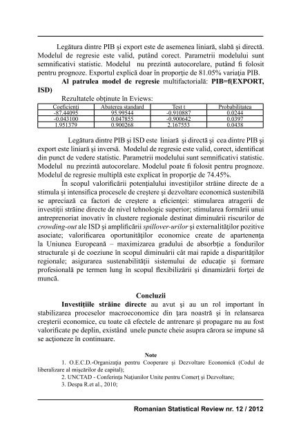 fluxuri ale investiÅ£iilor strÄine directe din romÃ¢nia-modele de analizÄ ...