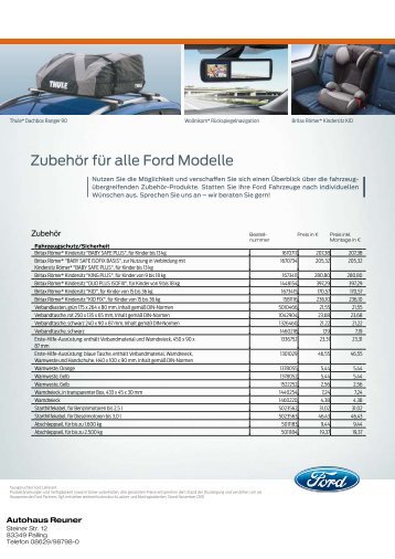 Zubehör für alle Ford Modelle - Ford Reuner