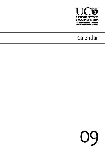 Calendar - University of Canterbury