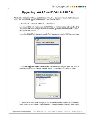 Upgrading LAW 4.0 and Z-Print to LAW 5.0