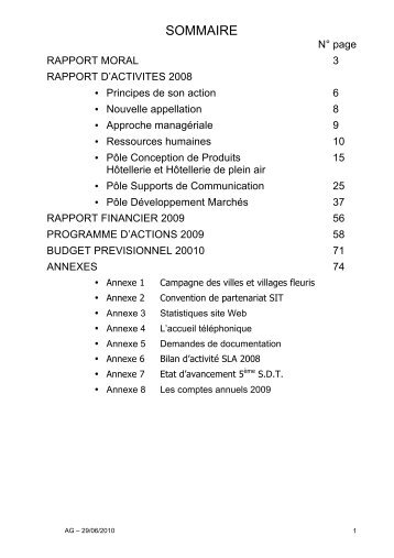 Le Rapport de l'AssemblÃ©e GÃ©nÃ©rale 2009 - Eure Tourisme