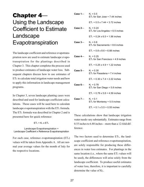 Guide to Estimating Irrigation Water Needs of Landscape Plantings