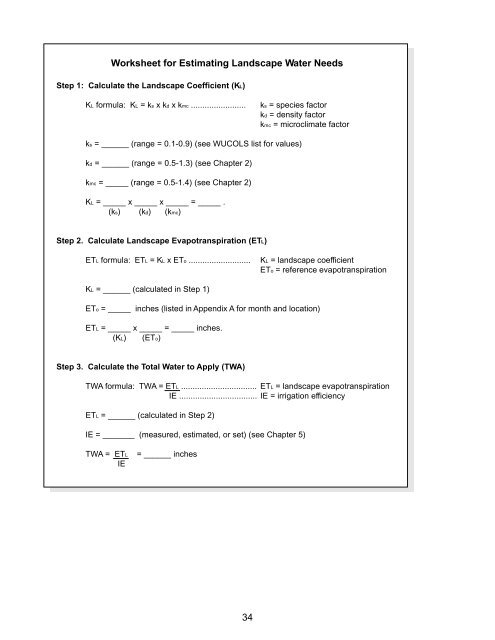 Guide to Estimating Irrigation Water Needs of Landscape Plantings