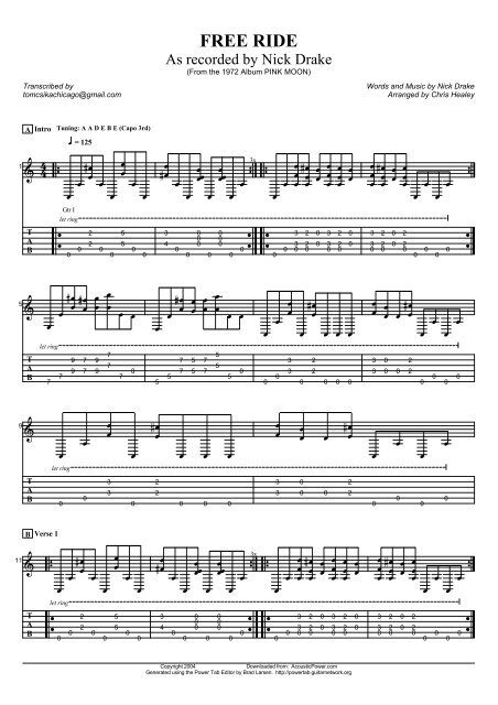 Nick drake free ride chords hotsell