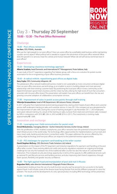 PRELIMINARy PROGRAMME - Optiscan