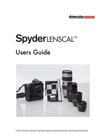 SpyderLensCal User Guide - Datacolor